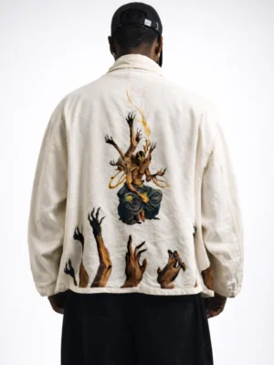 Veins of Control Handcrafted Jacket look up 2